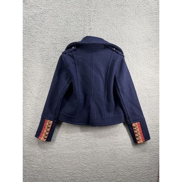 Free People Peacoat Wool Collard Cropped Jacket Coat Double Breasted - Picture 3 of 9